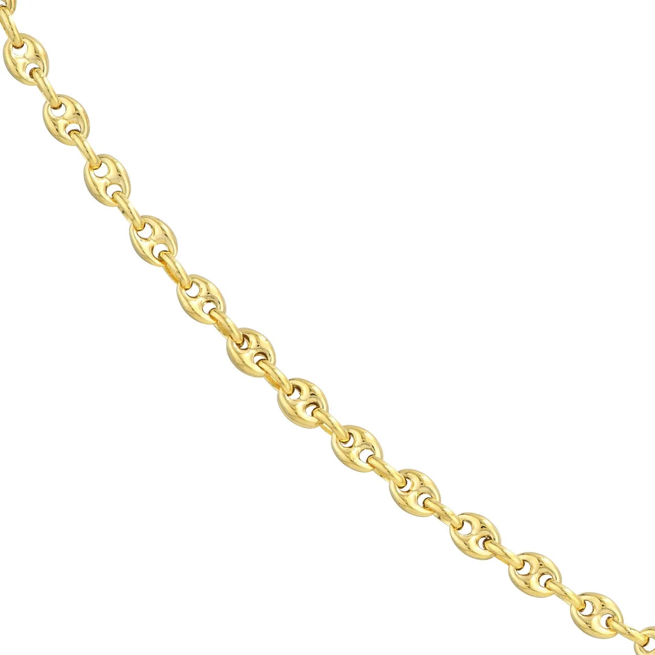 14K Yellow Gold 3.70mm Puffed Mariner Link Chain Necklace