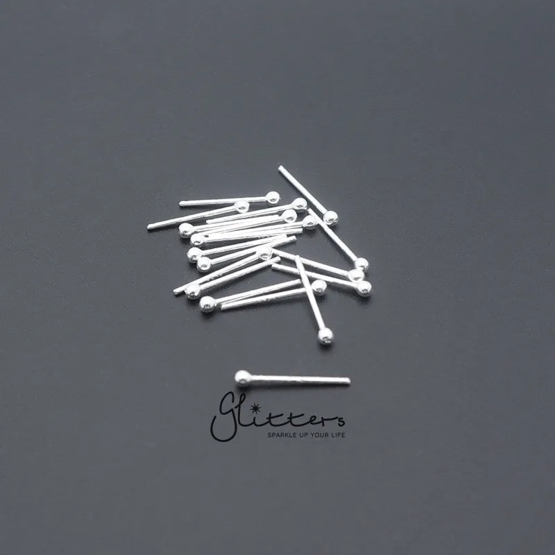 20 Gauge 925 Sterling Silver Plain Ball Nose Stud-1.5mm | 2mm