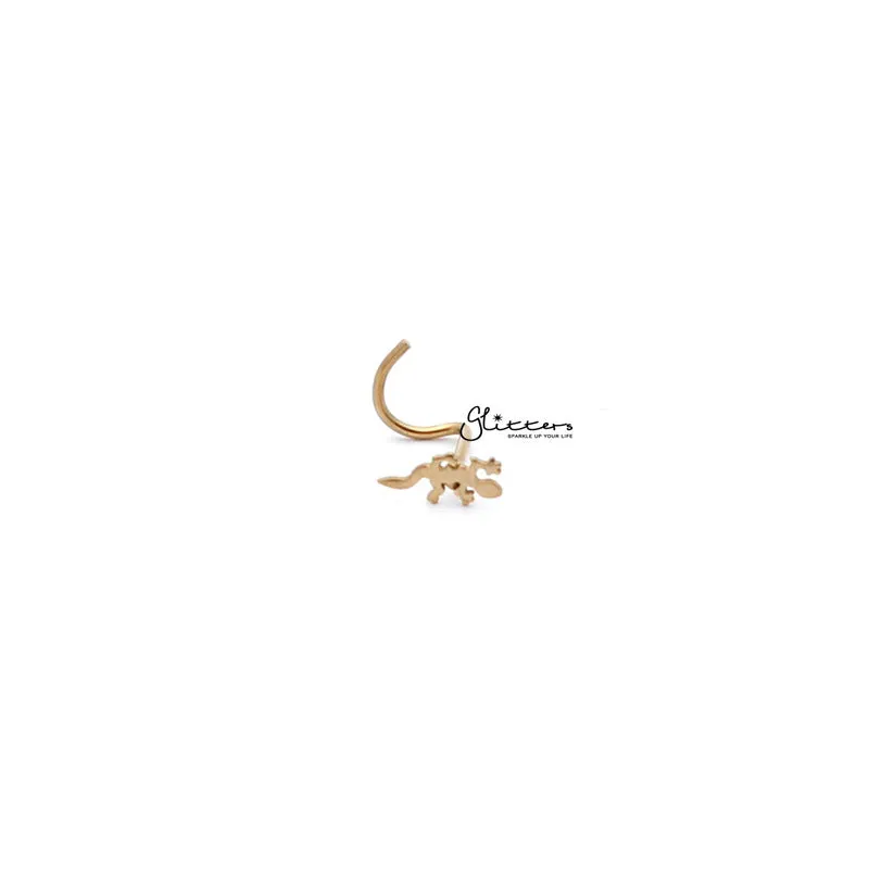 20 Gauge Surgical Steel Lizard Nose Screw-Silver | Gold