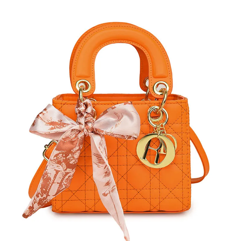 2025 Leather Rhombic Crossbody Bag  Shiny Small Daifei Shoulder Square Bag for Women