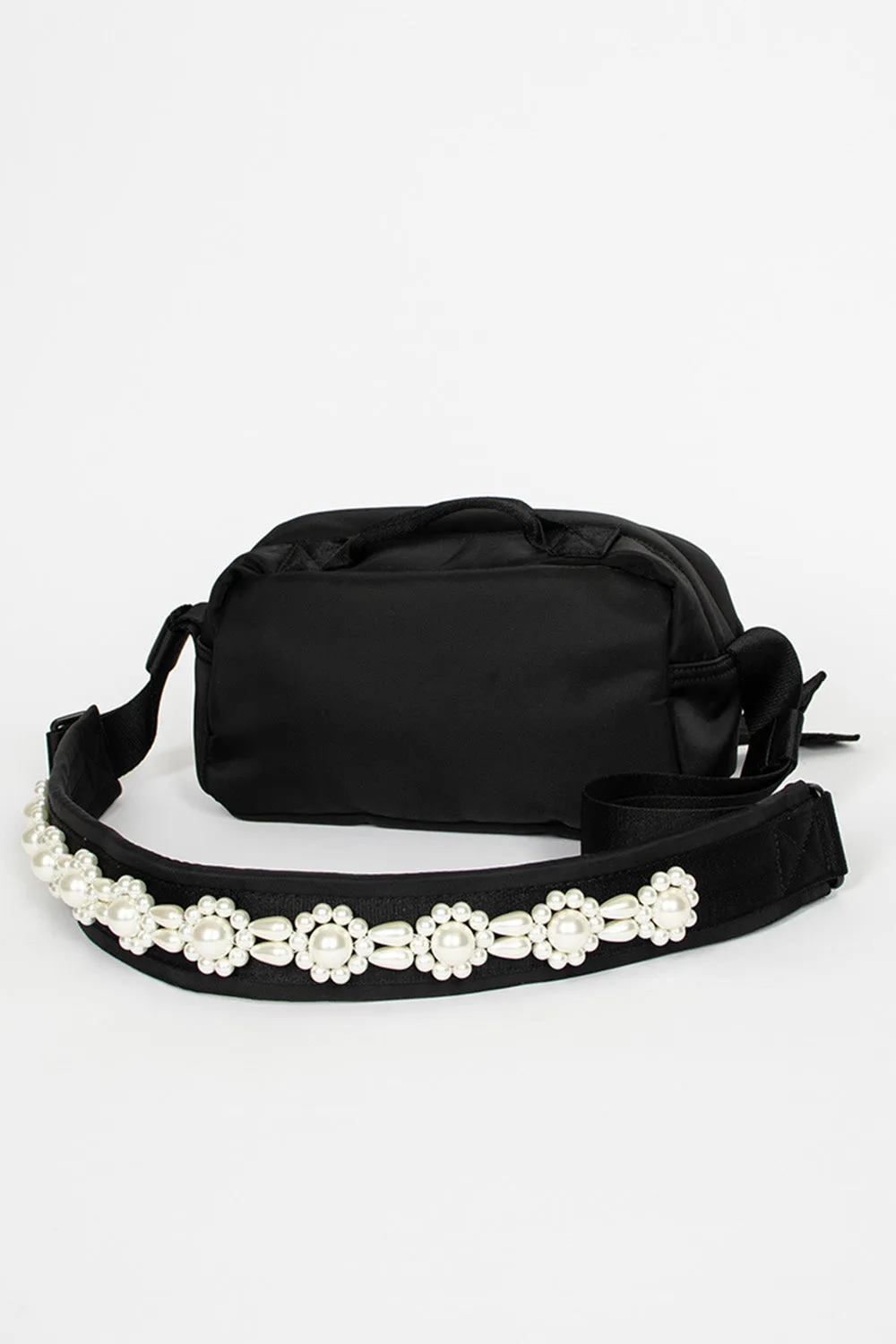 Beaded Classic Bow Crossbody Bag Black