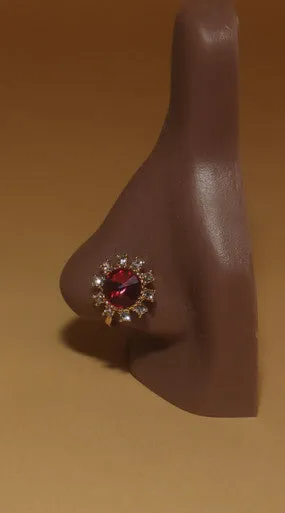 Big Exotic Color Gem Nose Cuff CLIP-ON