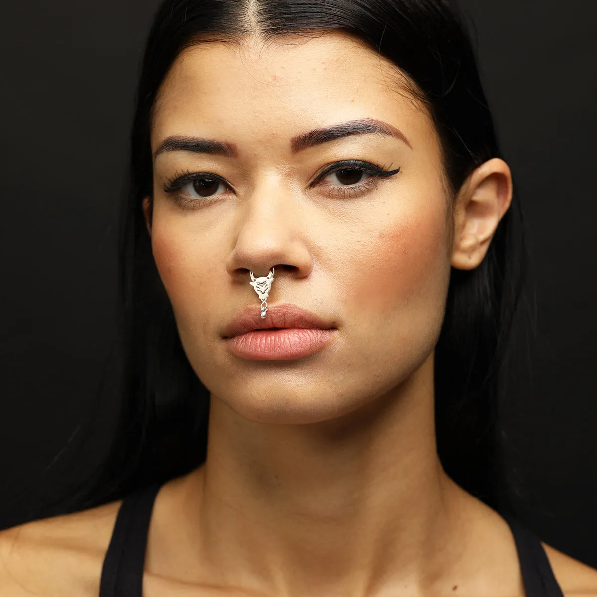 Bull Sterling Silver Septum Nose Pin