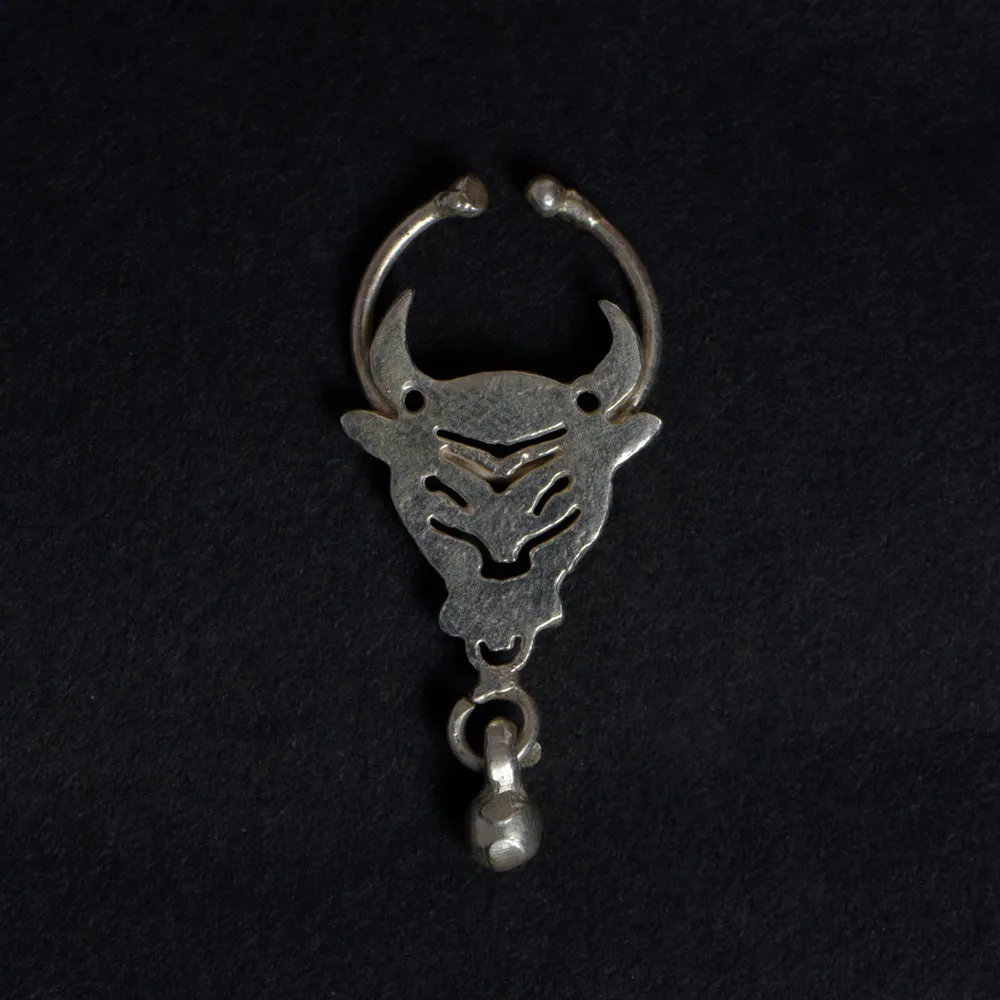 Bull Sterling Silver Septum Nose Pin