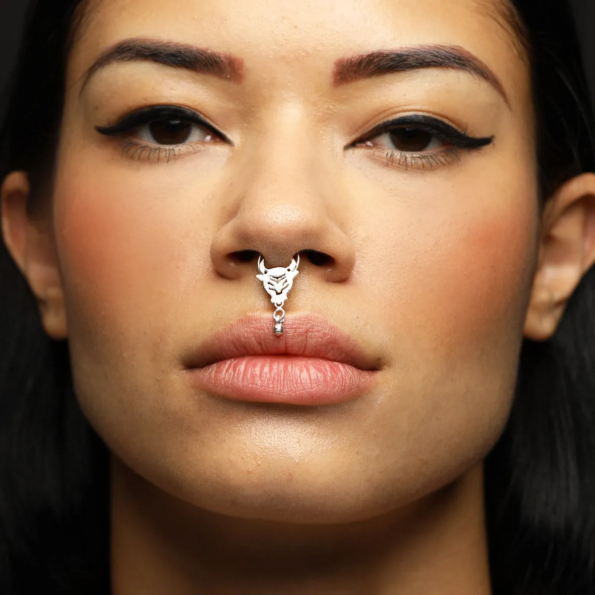 Bull Sterling Silver Septum Nose Pin