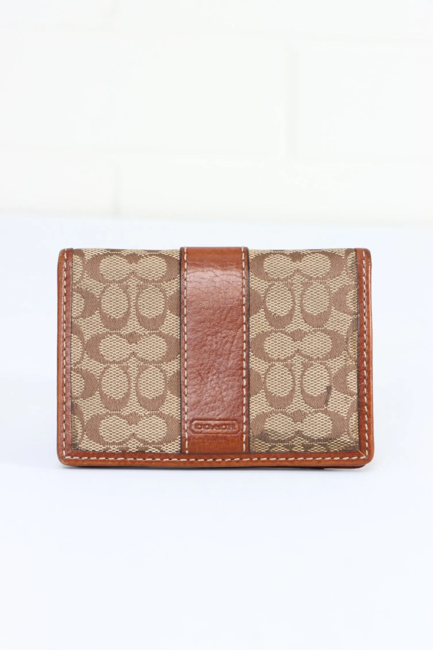 COACH Signature Canvas & Leather Slim Wallet