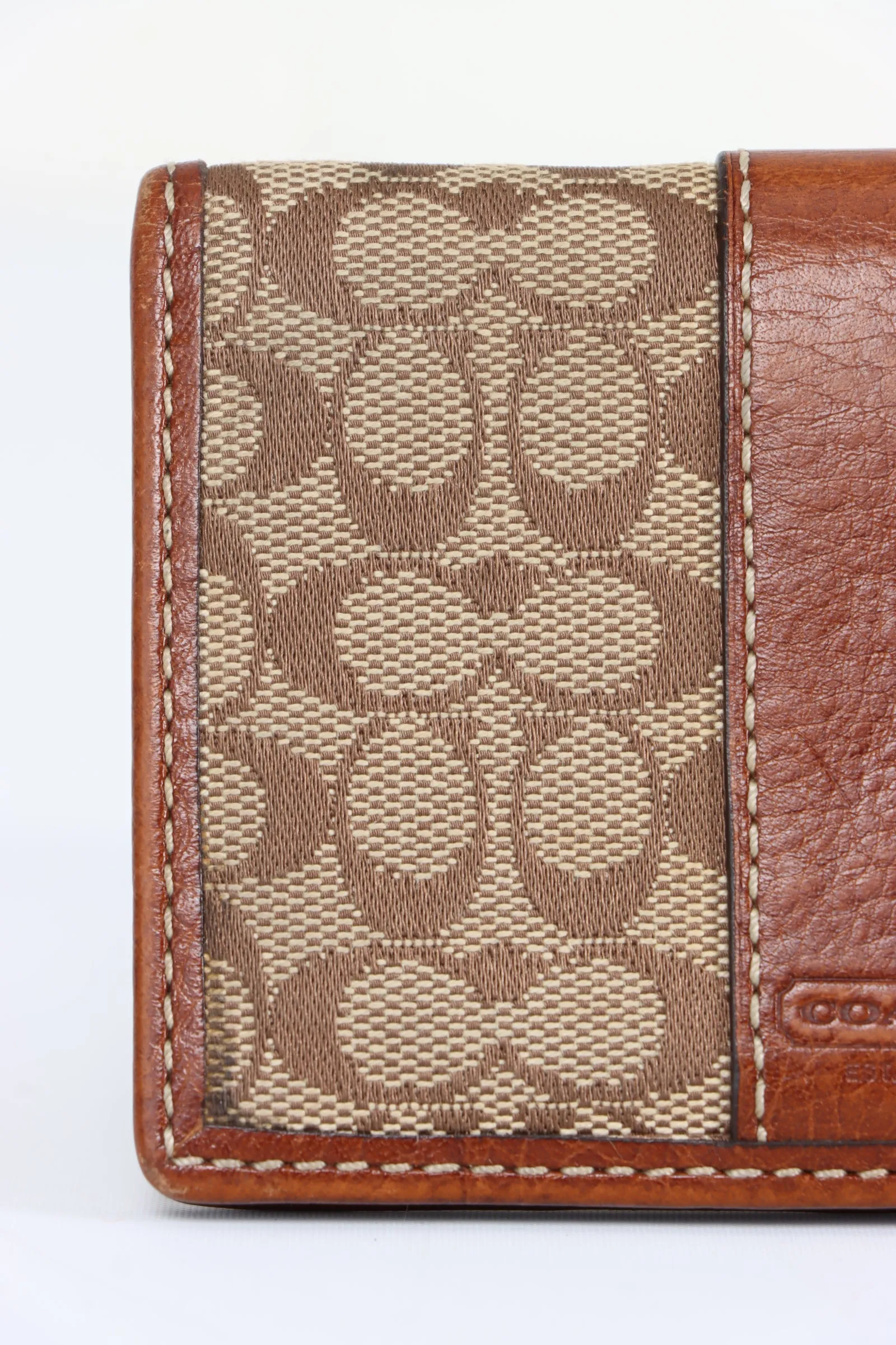 COACH Signature Canvas & Leather Slim Wallet