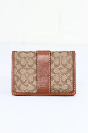 COACH Signature Canvas & Leather Slim Wallet