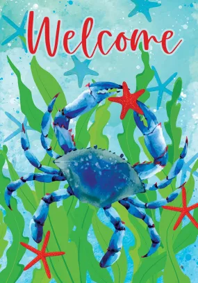 Crab and Starfish Garden Flag