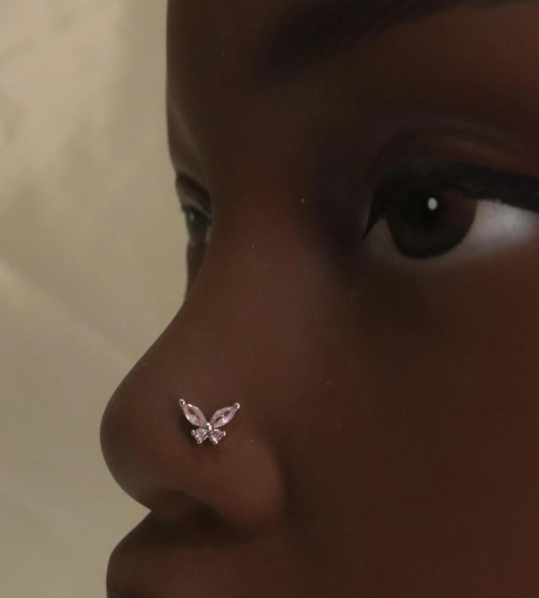 Cute Gem Butterfly Simple Nose Stud