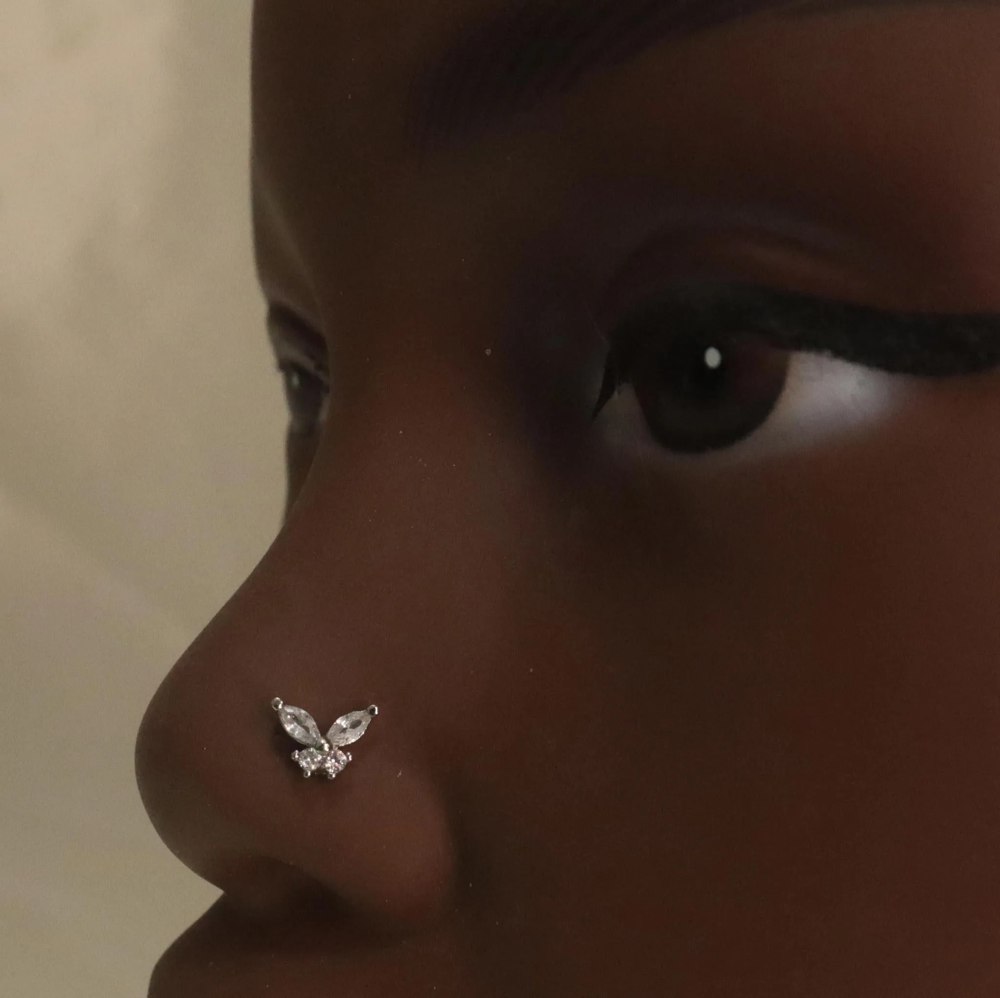 Cute Gem Butterfly Simple Nose Stud