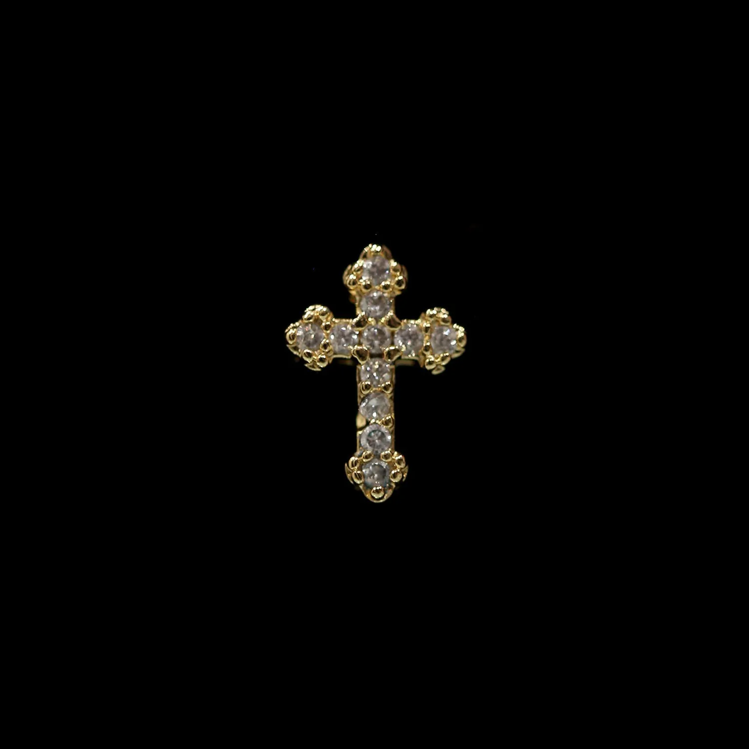 CZ CROSS NOSE STUD