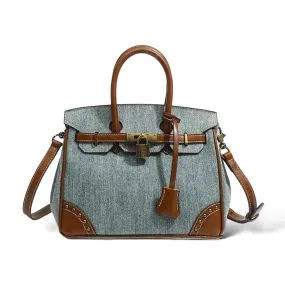 Denim Blue Leather Birkin Bag