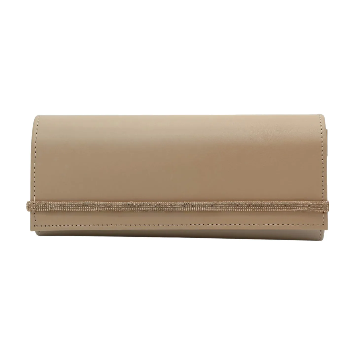 FABUCCI Nude Diamante Clutch Bag