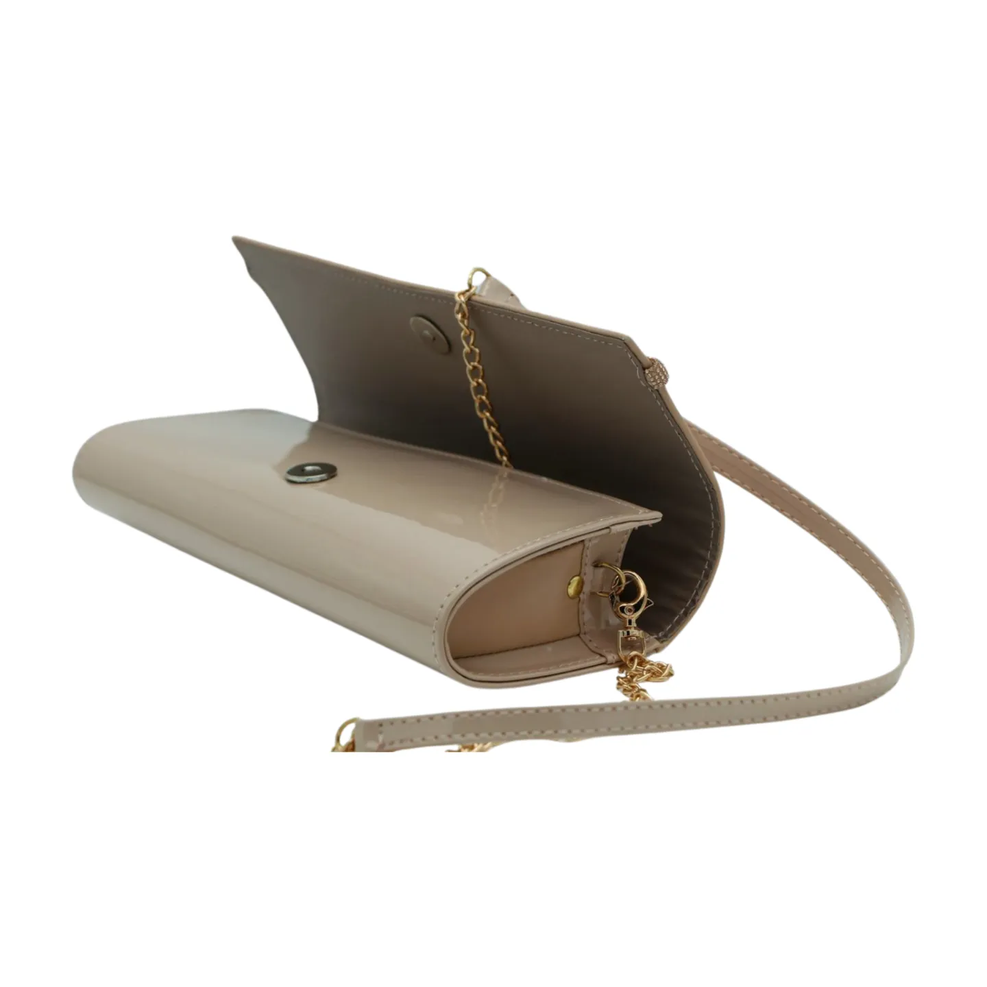 FABUCCI Nude Diamante Clutch Bag