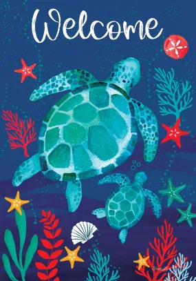 Floating Turtles Garden Flag