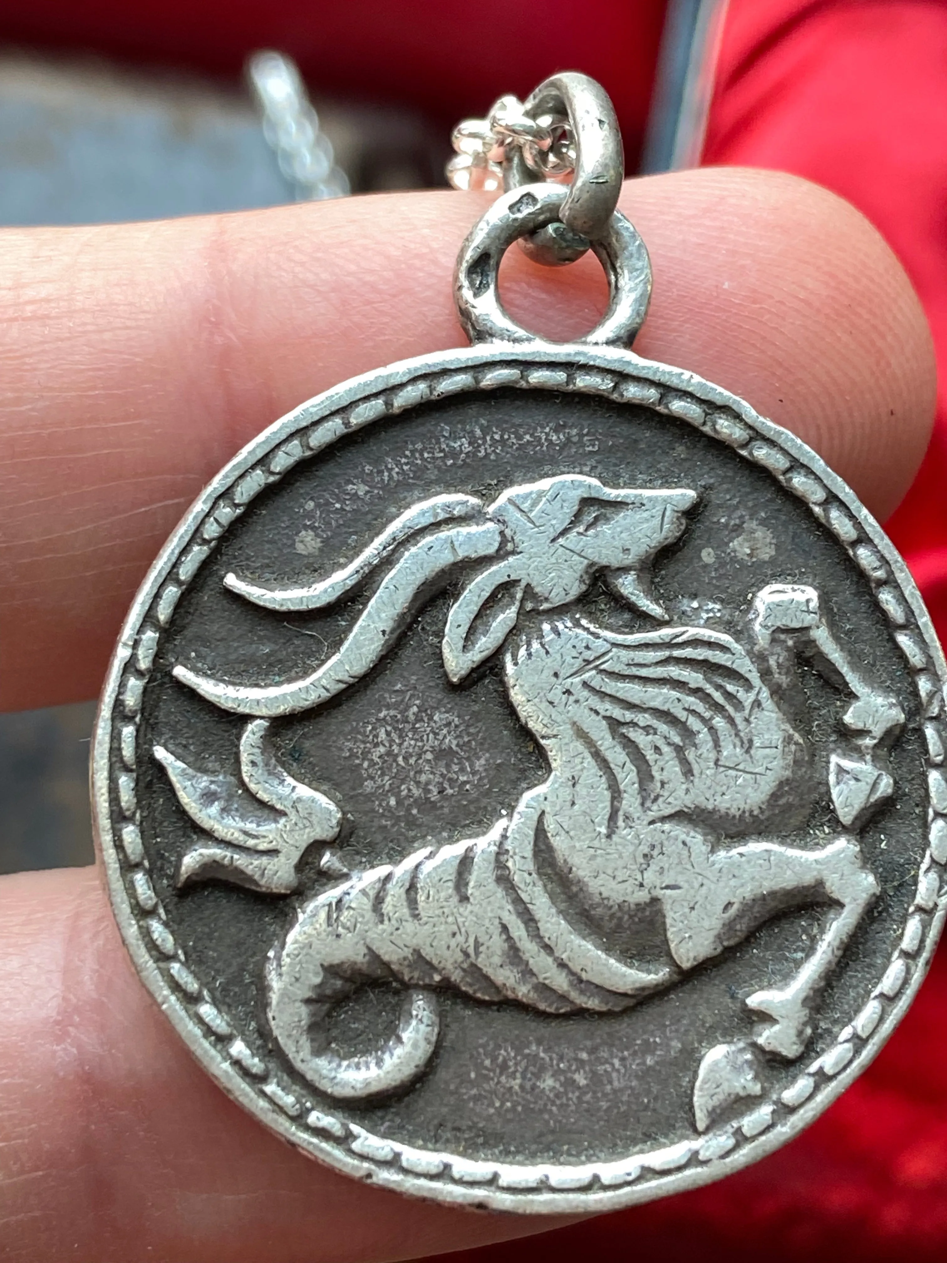 French Capricorn Pendant Necklace