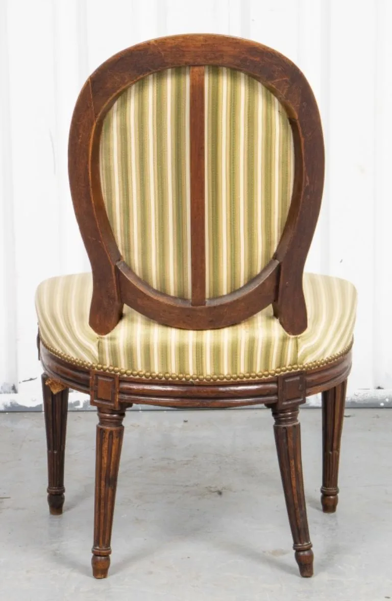 French Louis XVI Manner Side Dining Chairs, Pair