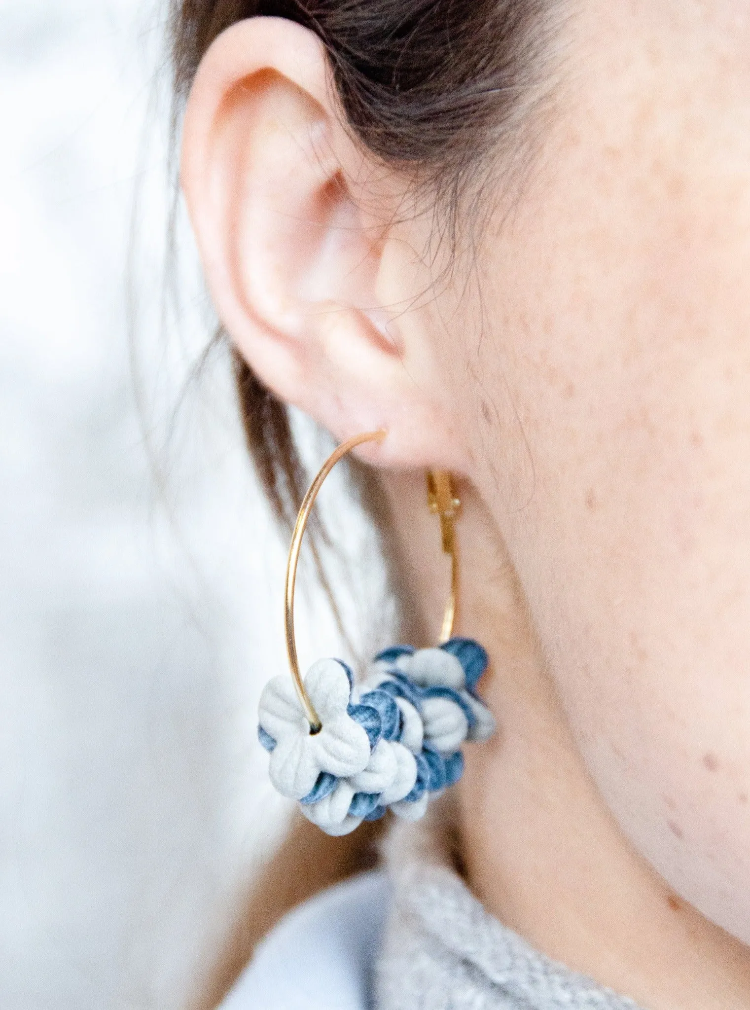 Garden Party Earrings (Grey/Blue)