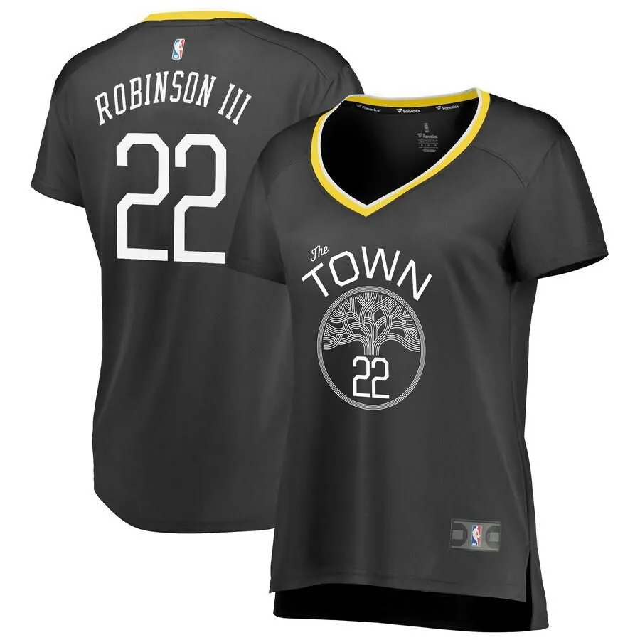 Golden State Warriors Glenn Robinson III Fanatics Branded Replica Fast Break Statement Jersey Womens - Black | Ireland C7740U1