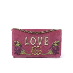 Gucci 488426 2149 Women's Raspberry Pink Velvet Mini Clutch Bag (GG2065)