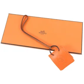 Hermes Orange Leather Shopping Bag Charm