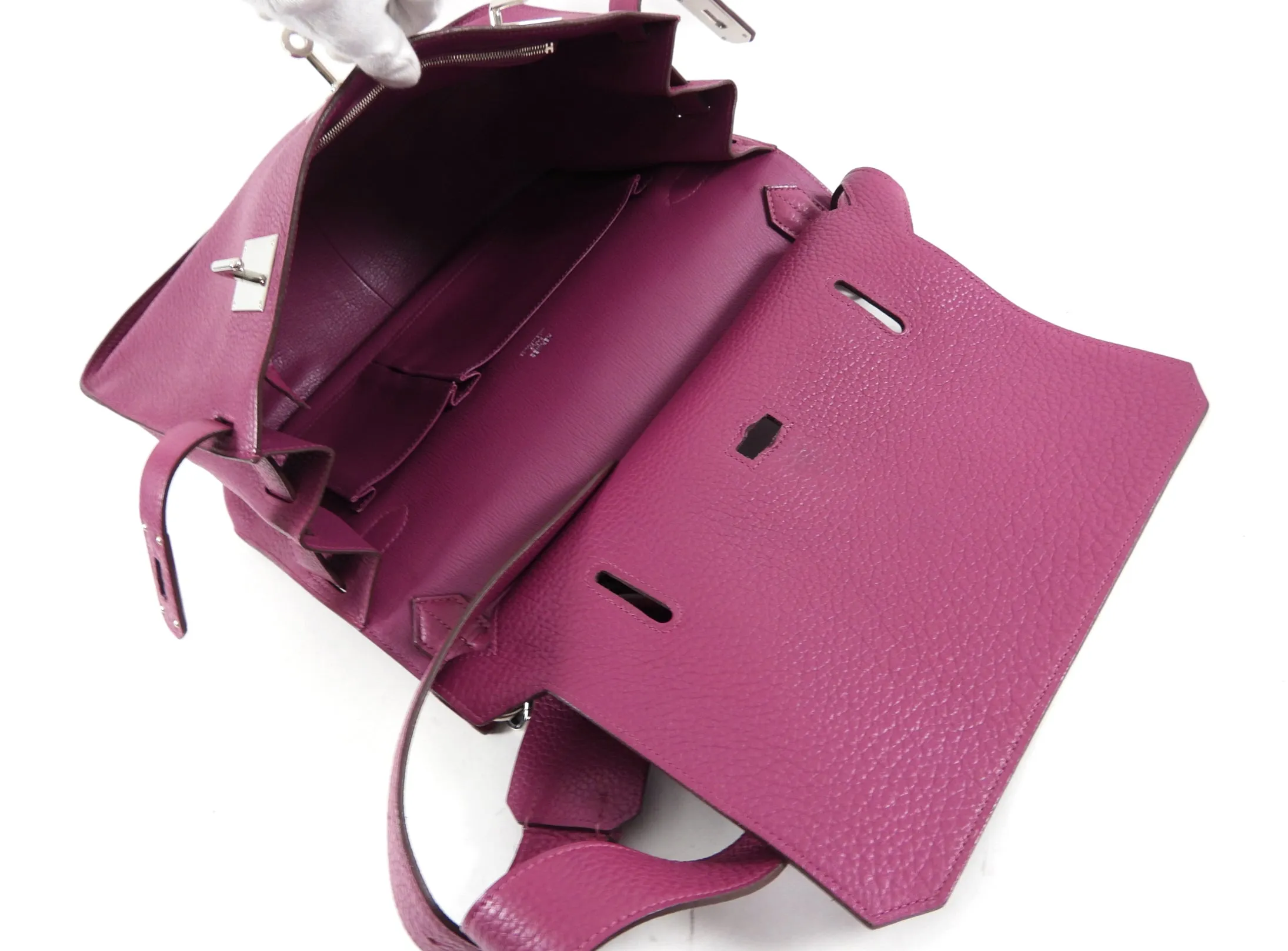 Hermes Tosca Magenta Taurillon Clemence Jypsiere 34 Crossbody Bag