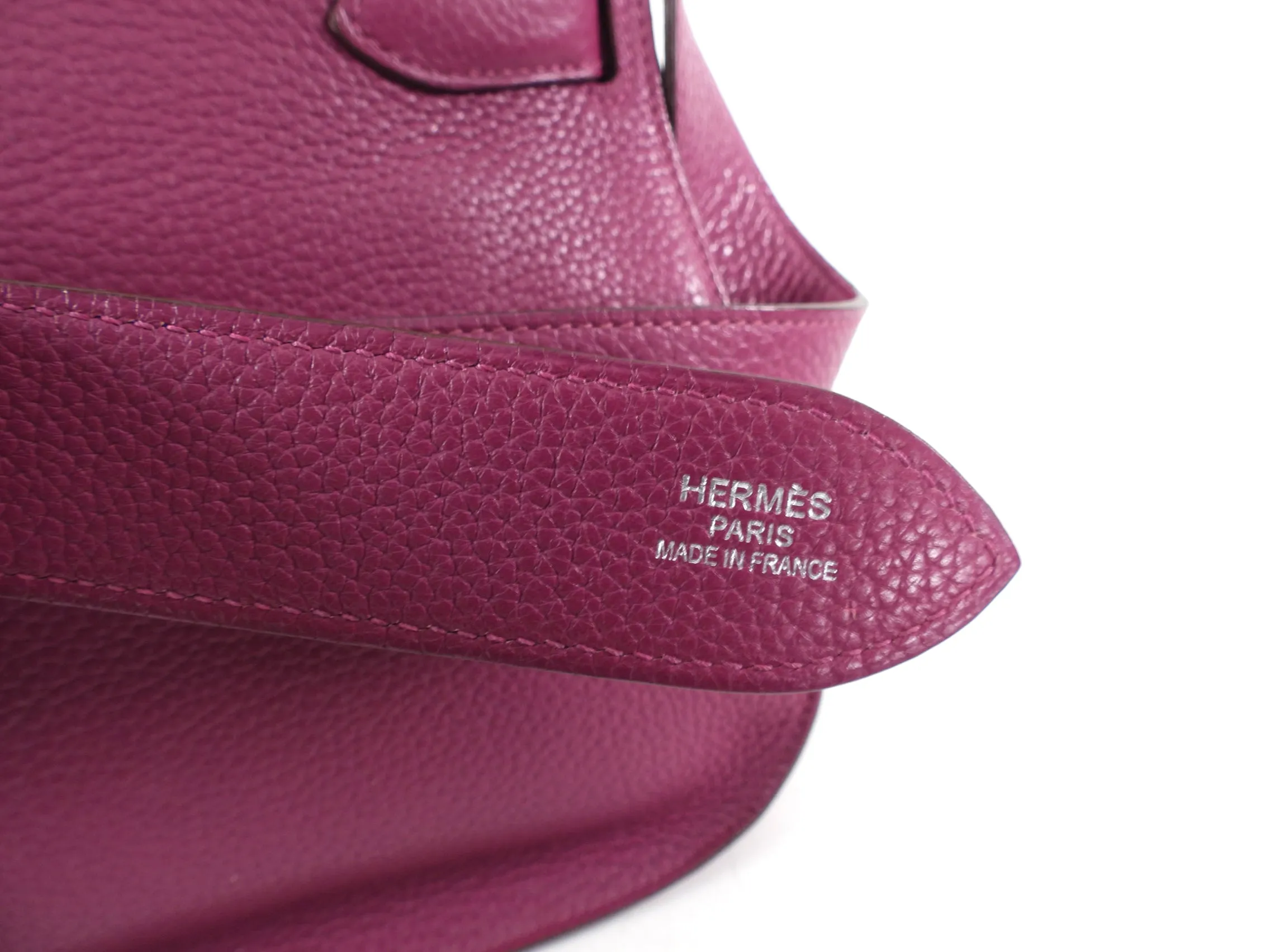 Hermes Tosca Magenta Taurillon Clemence Jypsiere 34 Crossbody Bag