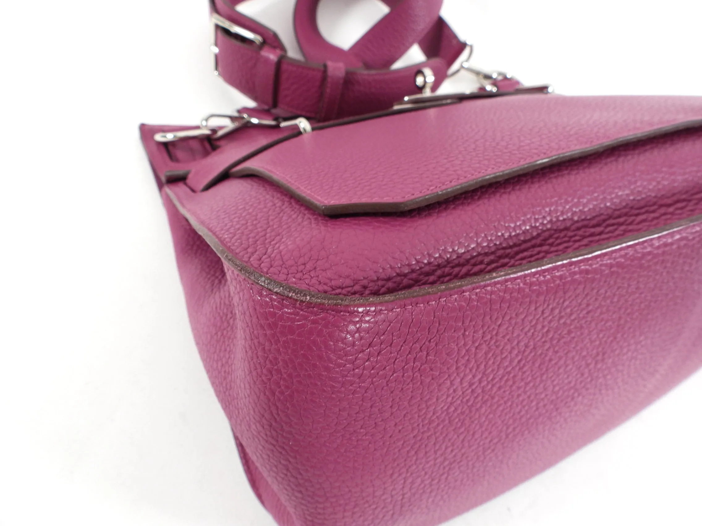 Hermes Tosca Magenta Taurillon Clemence Jypsiere 34 Crossbody Bag