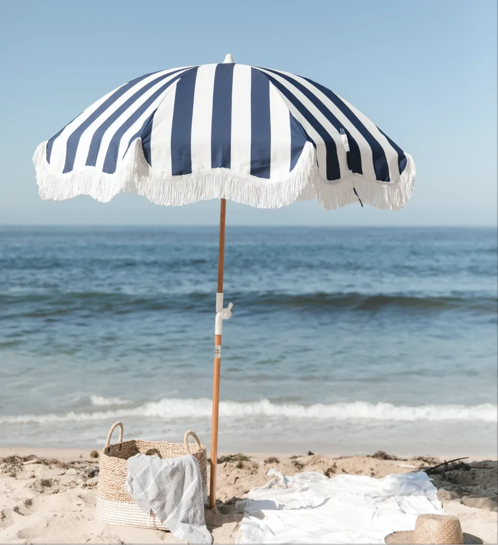 Holiday Beach Umbrella - Navy Stripe