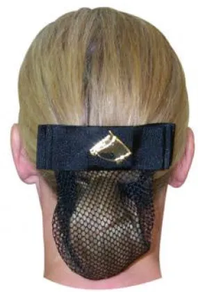 Horse Head Show Bow With Hair Net - Black