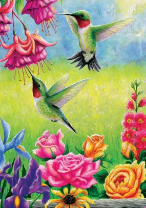 Hummingbirds Flutter Garden Flag