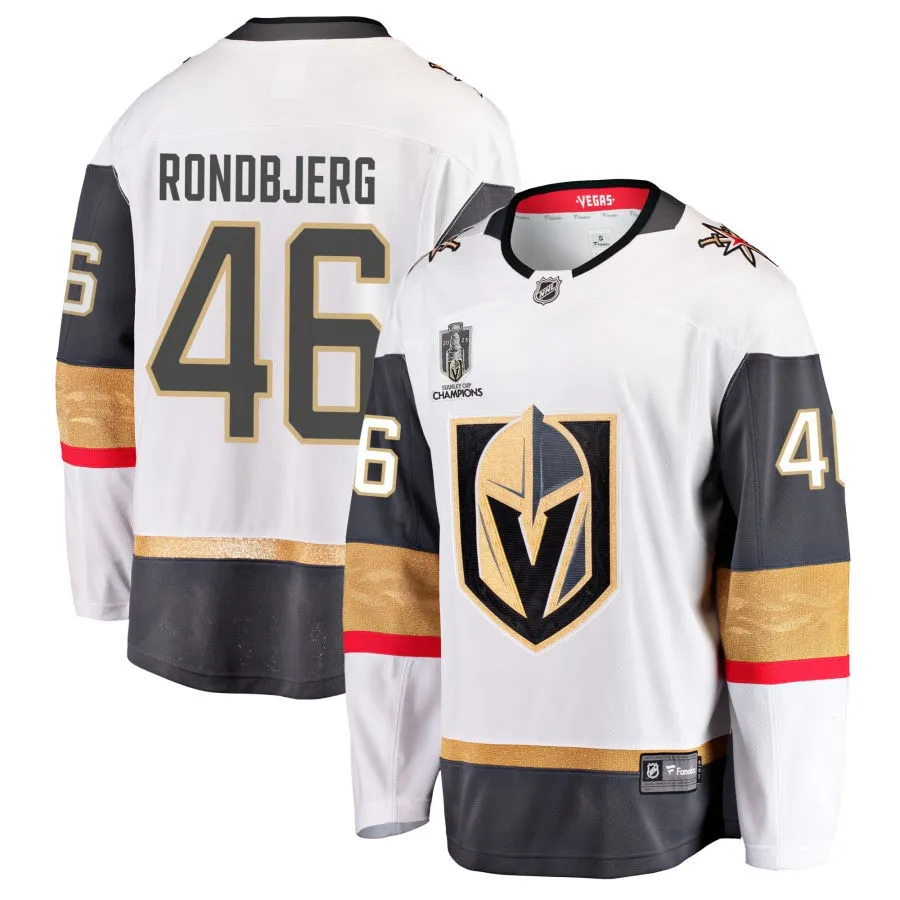 Jonas Rondbjerg  Vegas Golden Knights Fanatics Branded 2023 Stanley Cup Champions Away Breakaway Jersey - White