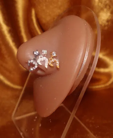 Kastralia Dangle Heart Nose Stud Ring Piercing