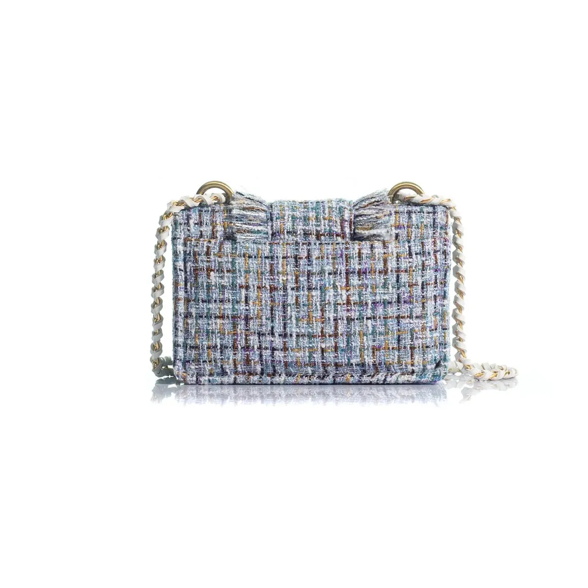 Kooreloo - Fabric Shoulder Bag - Mini Lucerne Spiral Tweed Light Blue