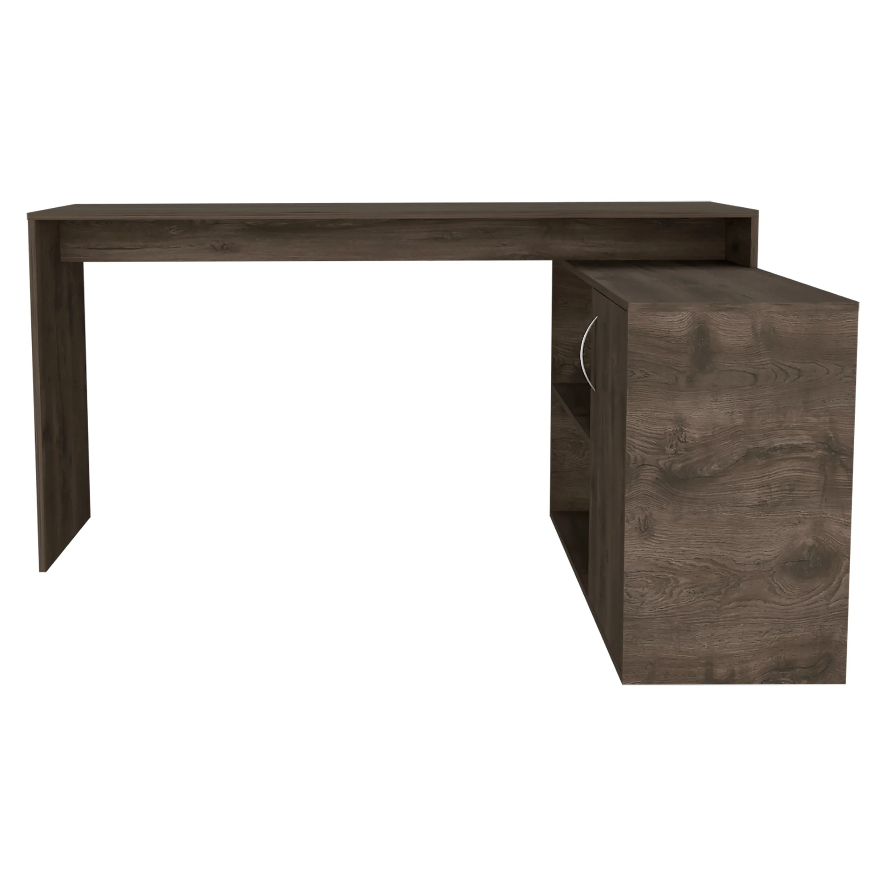 L-Shaped Desk Desti Dark Brown