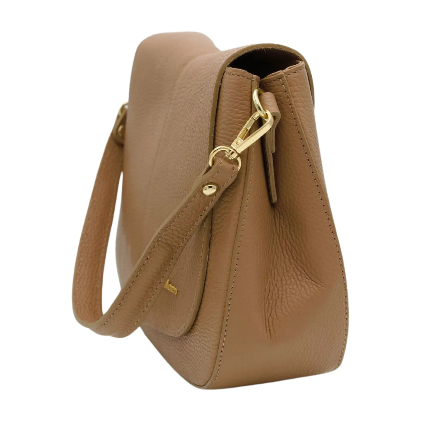 MARCO MOREO Tan Leather Saddle Bag 1816