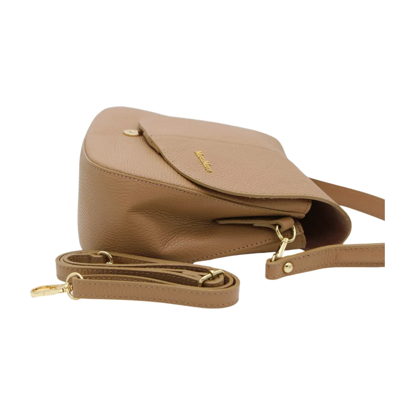 MARCO MOREO Tan Leather Saddle Bag 1816