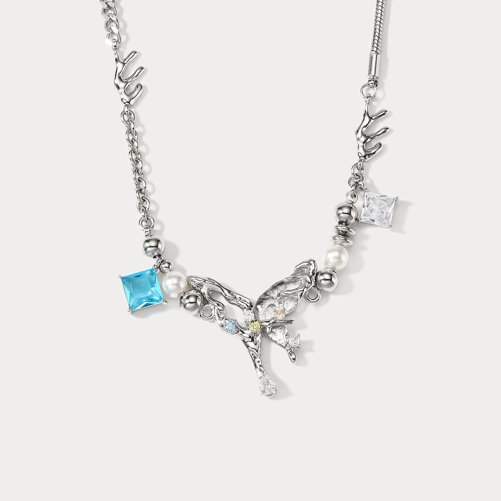 Melting Aurora Butterfly Necklace