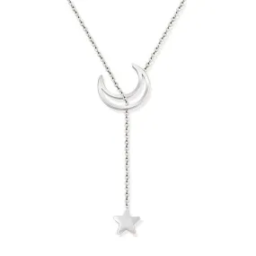 Moon And Star Titanium Steel Y Necklace