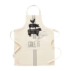 Mud Pie Grill Apron & Spatula Set