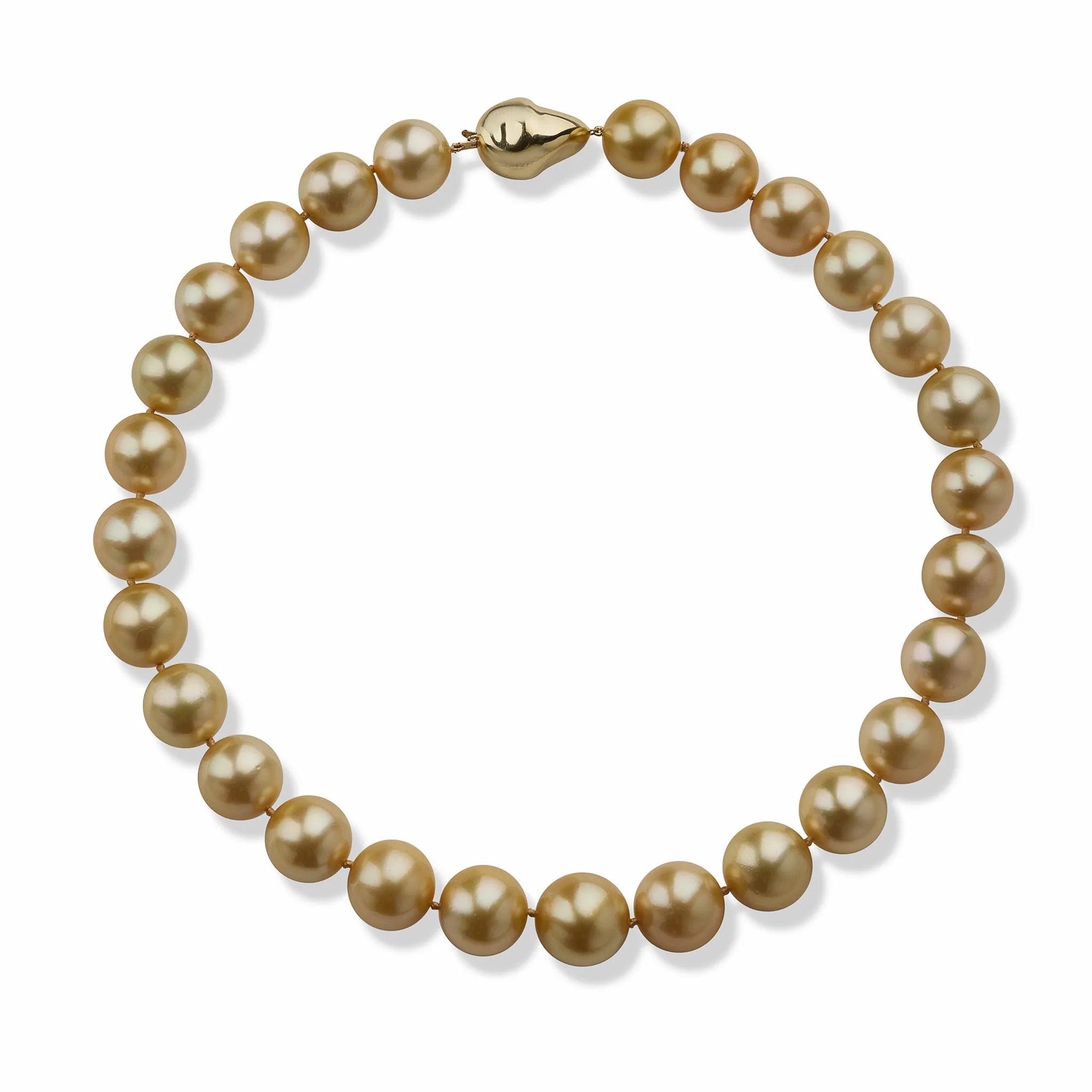 Natural Color Golden Cultured South Sea Pearl Necklace