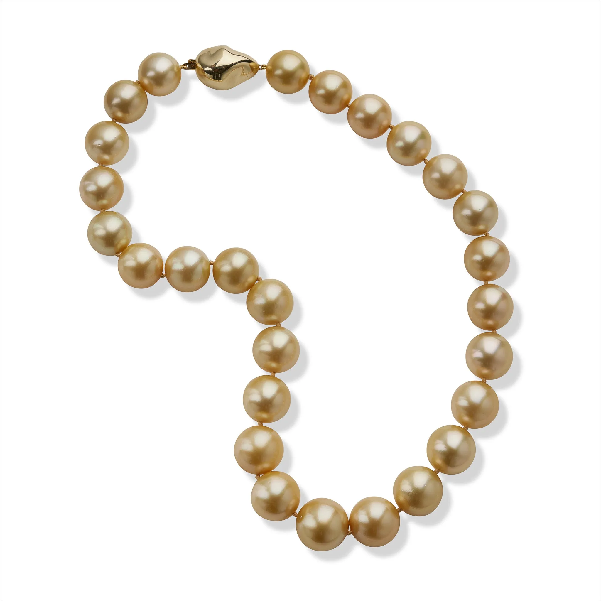 Natural Color Golden Cultured South Sea Pearl Necklace