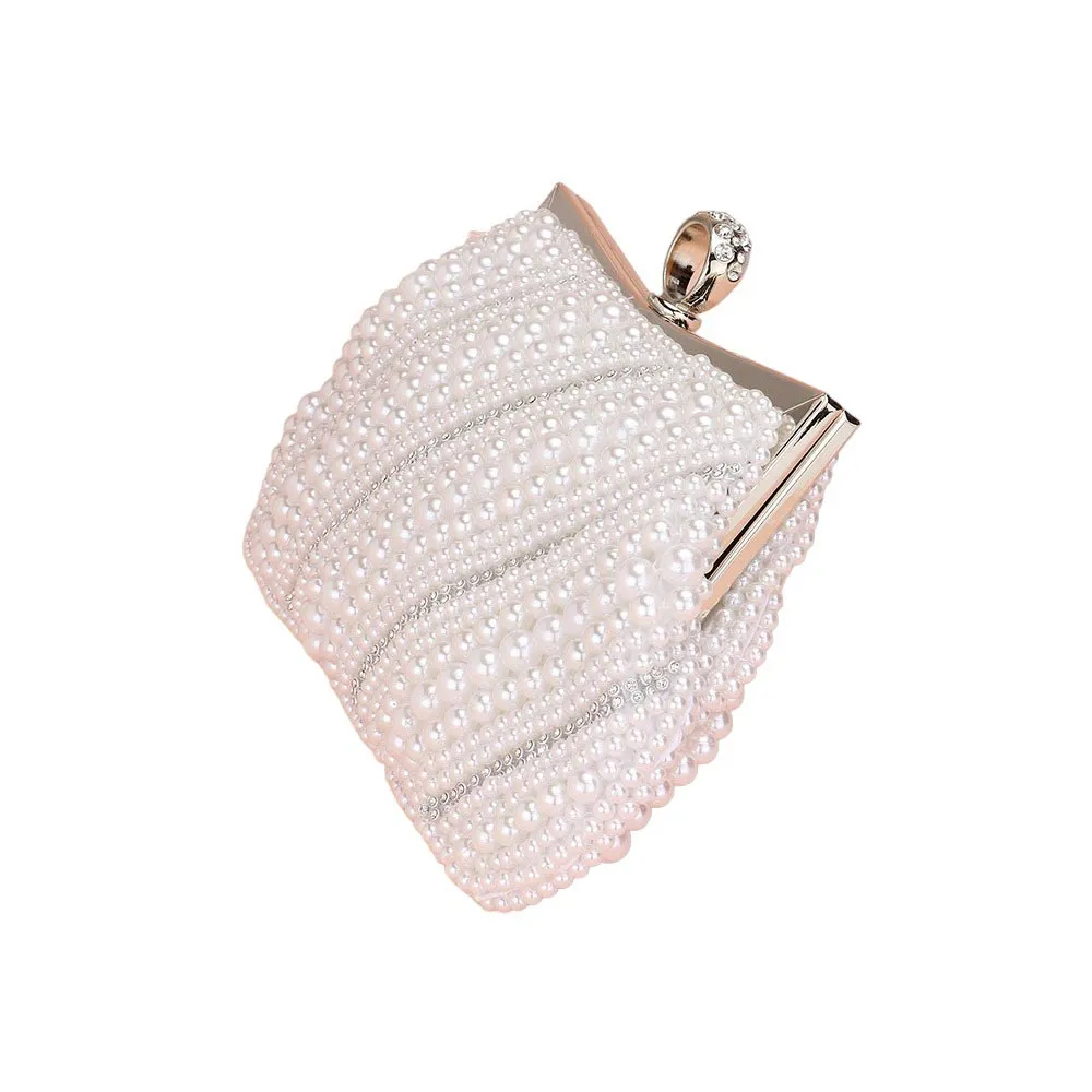 Oblique Pearl Stone Evening Clutch Tote Crossbody Bag