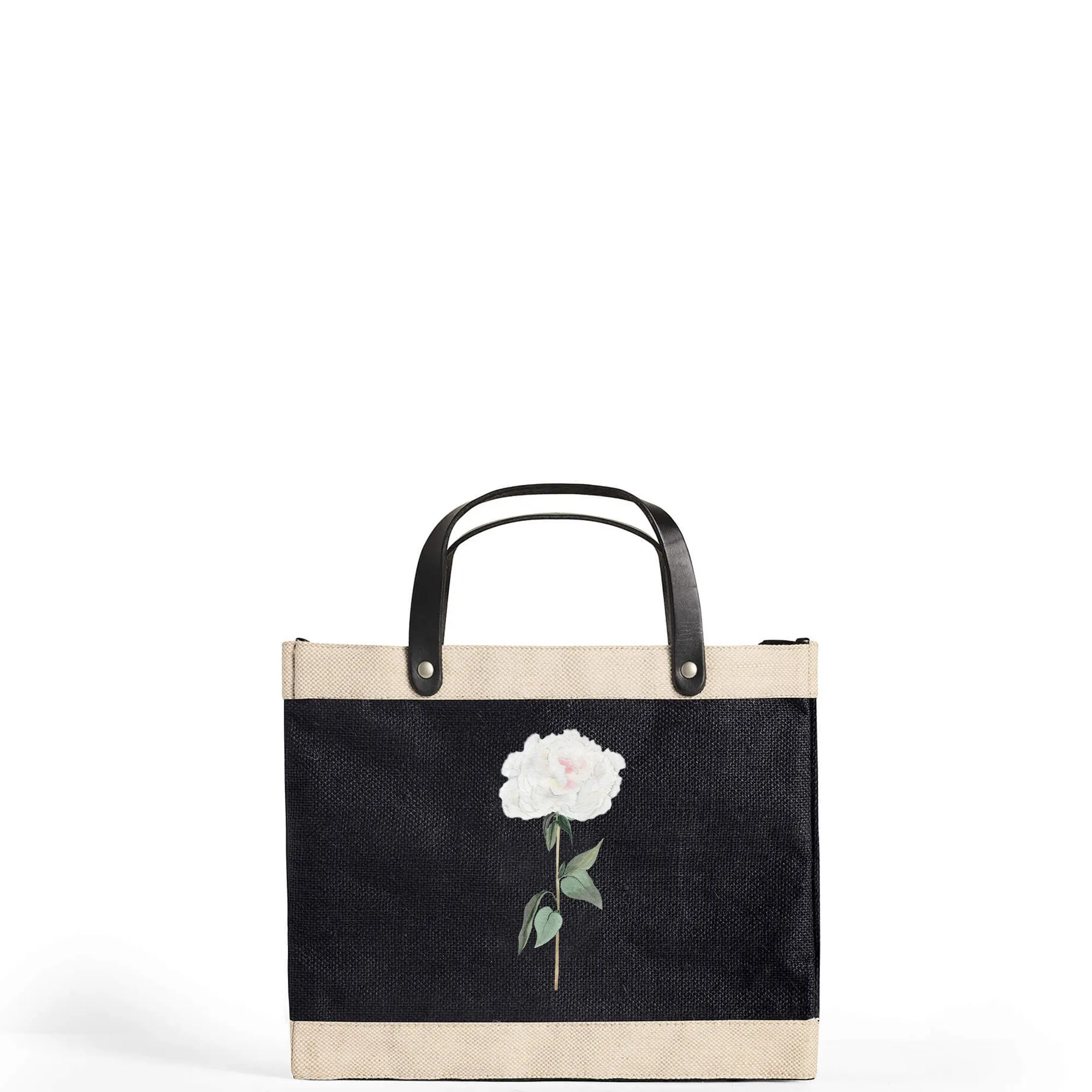 Petite Market Bag in Black Peony by Amy Logsdon