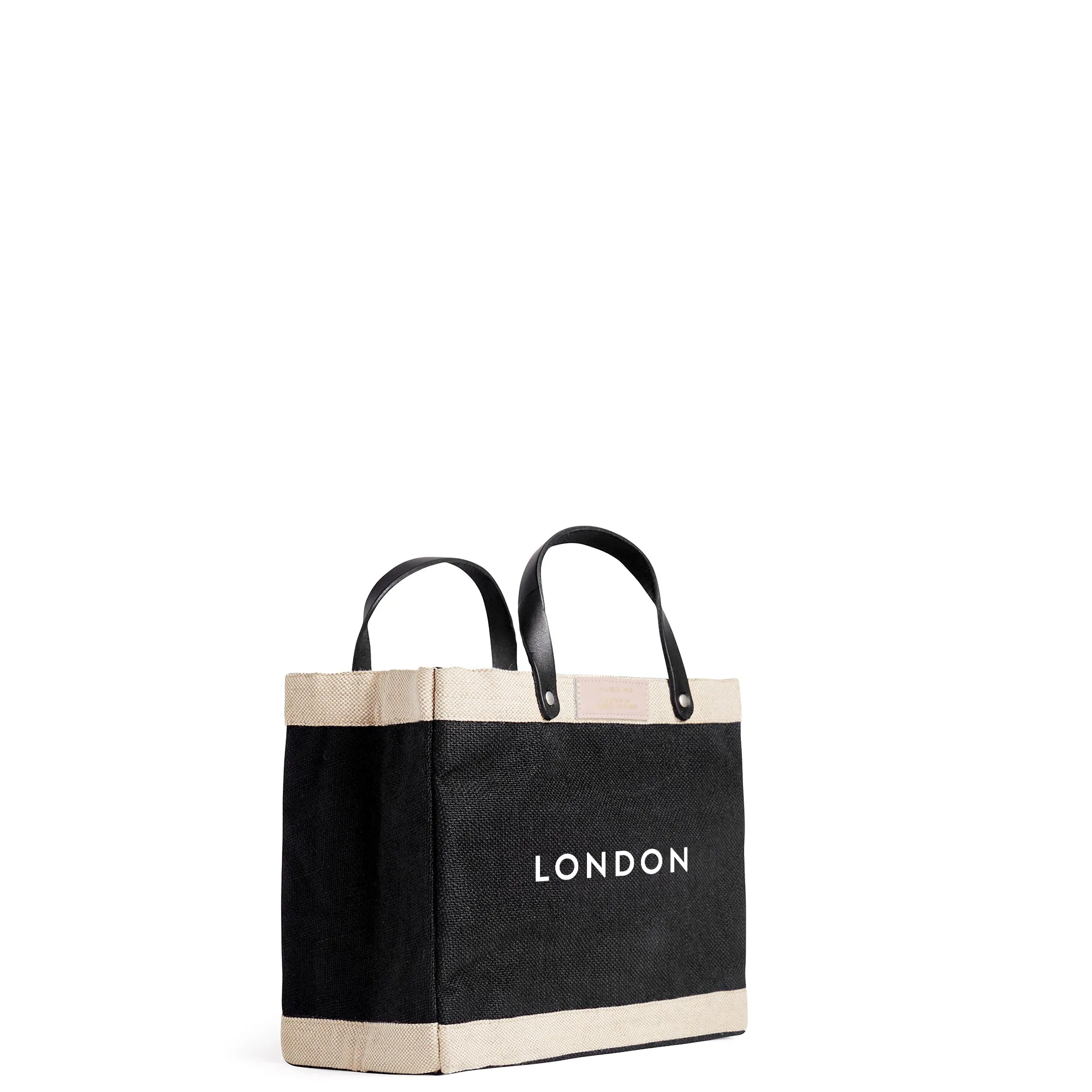 Petite Market Bag in Black with “LONDON”