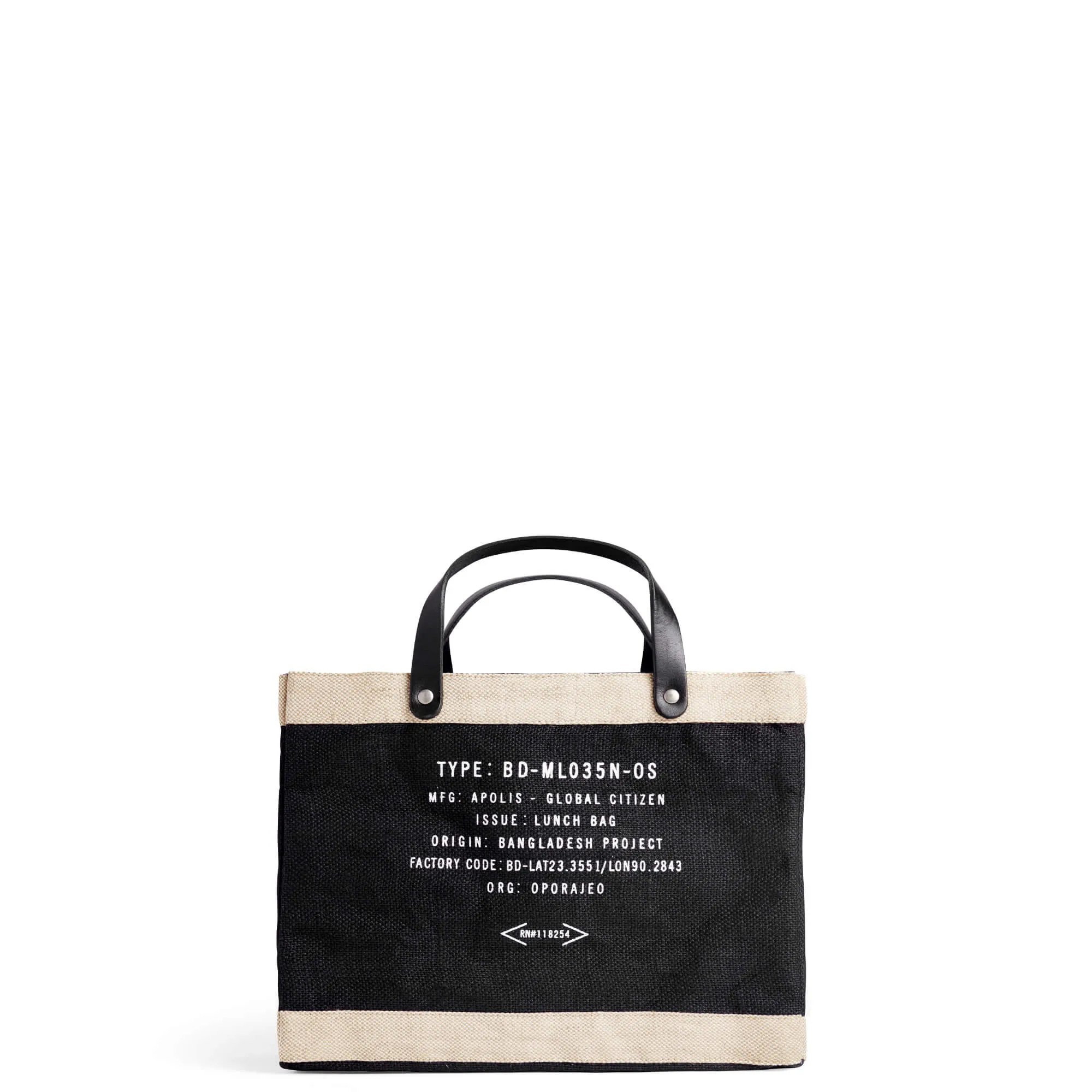 Petite Market Bag in Black with “LONDON”