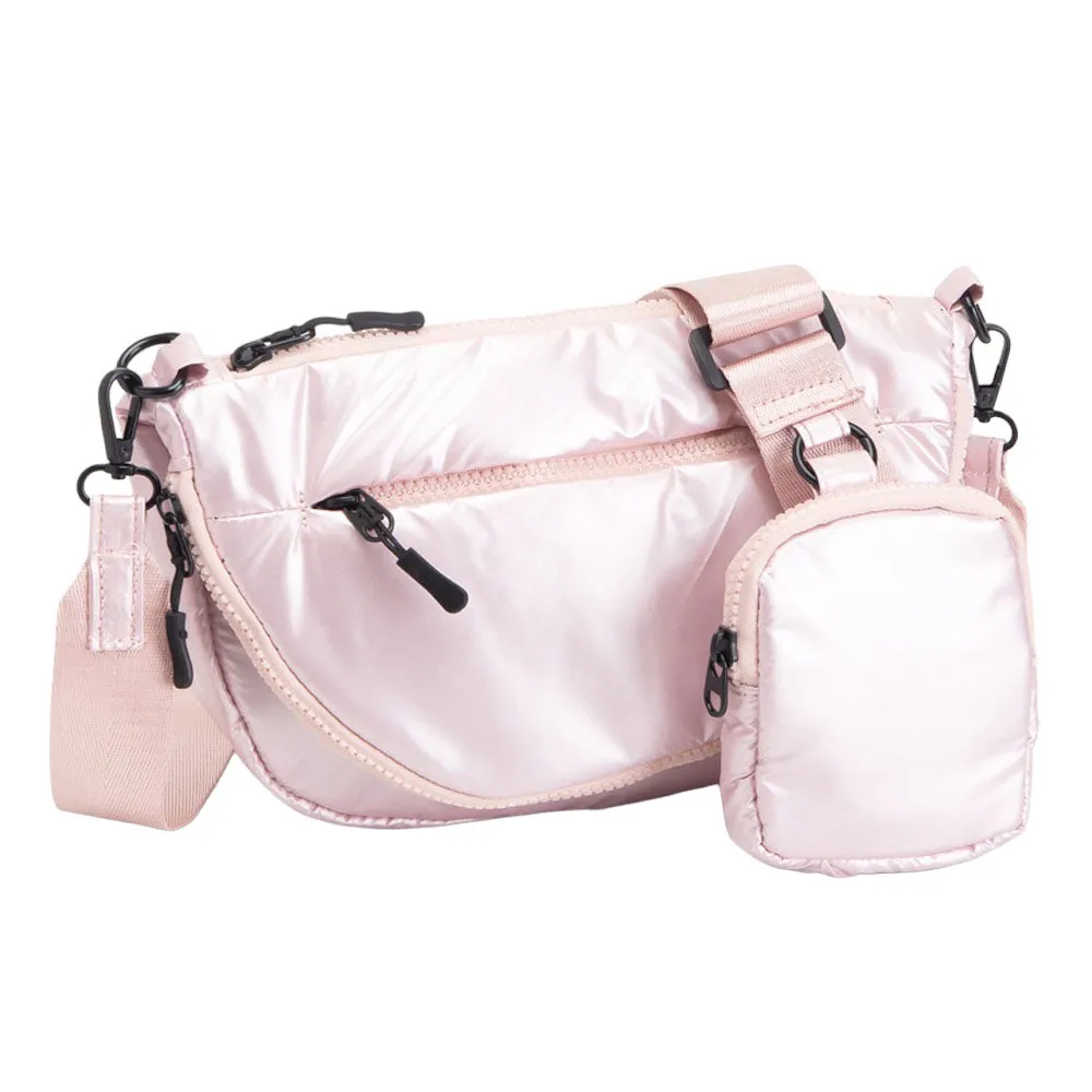 Puffer Half Moon Crossbody Bag