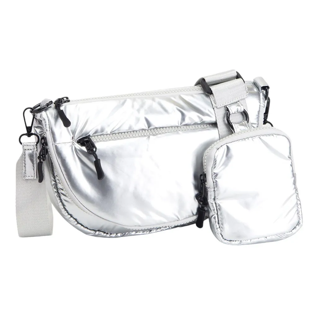 Puffer Half Moon Crossbody Bag