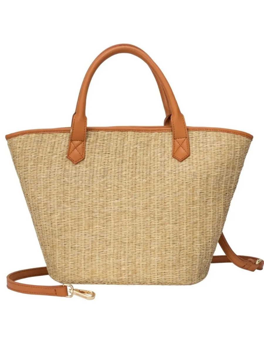 Rattan Bucket Bag - Tan